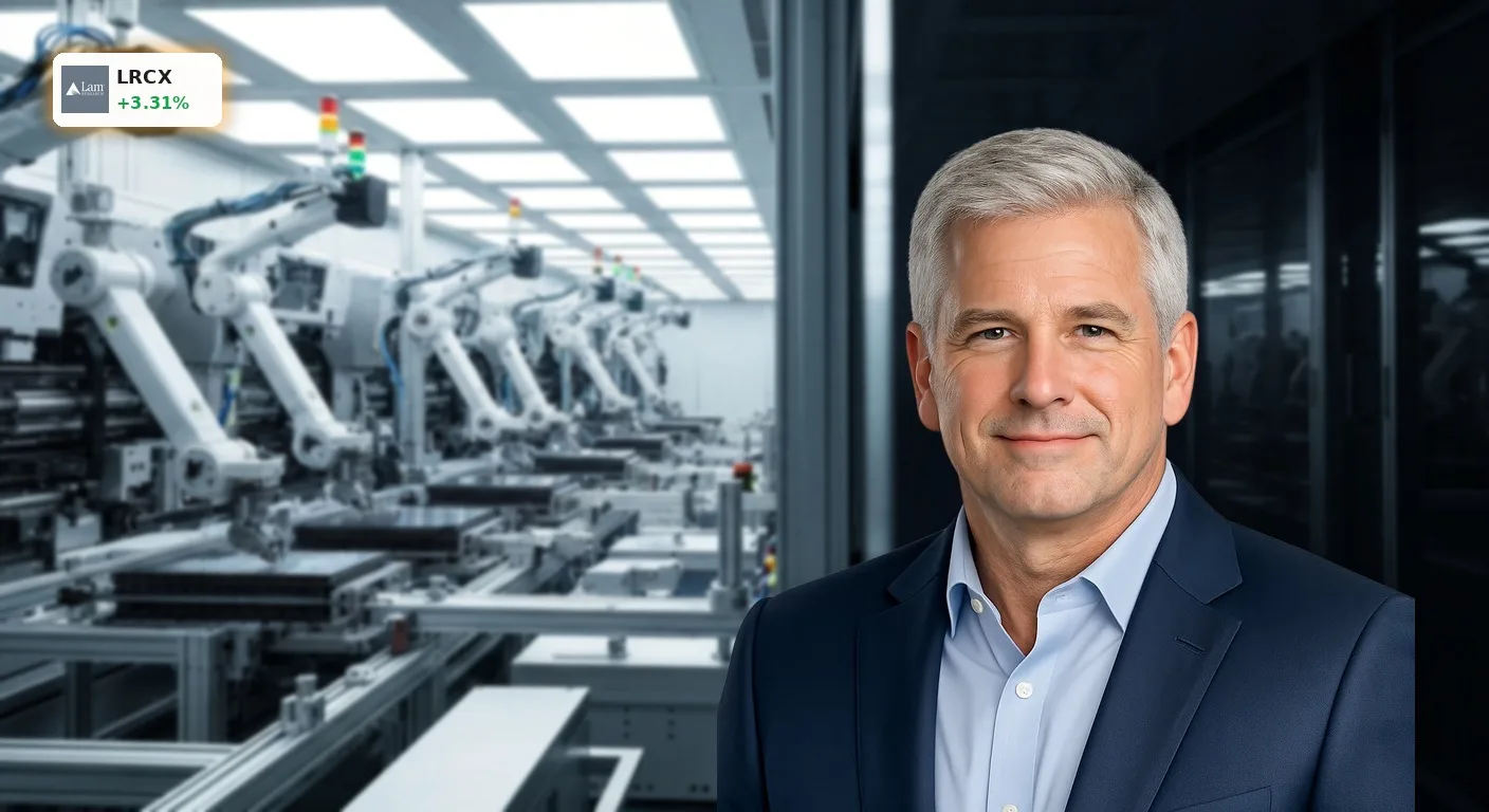 Lam Research Geschäftsentwicklung: Aktie steigt 3.3% durch KI-Boom 3 Moderne Halbleiterfertigung in einem Reinraum, mit Anlagen zur Wafer-Herstellung, die Lam Research Geschäftsentwicklung symbolisieren.