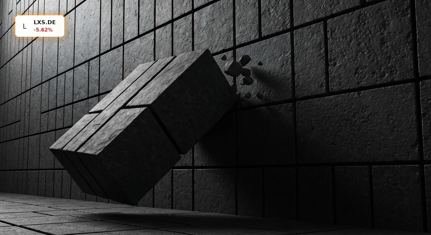 LANXESS Stimmrechtsmitteilung: DWS Investment GmbH reduziert Beteiligung um 5,6% 4 Ein großer Steinblock löst sich von einer massiven Steinmauer, symbolisiert die Reduzierung einer Beteiligung in der LANXESS Stimmrechtsmitteilung.