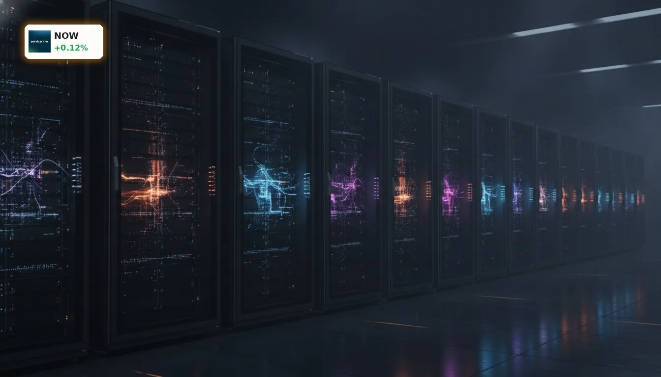 ServiceNow Quartal: KI-Fokus und Kaufsignal treiben Aktie 6 Futuristisches Server-Rack mit leuchtenden KI-Datenflüssen, symbolisierend das Wachstum im ServiceNow Quartal.
