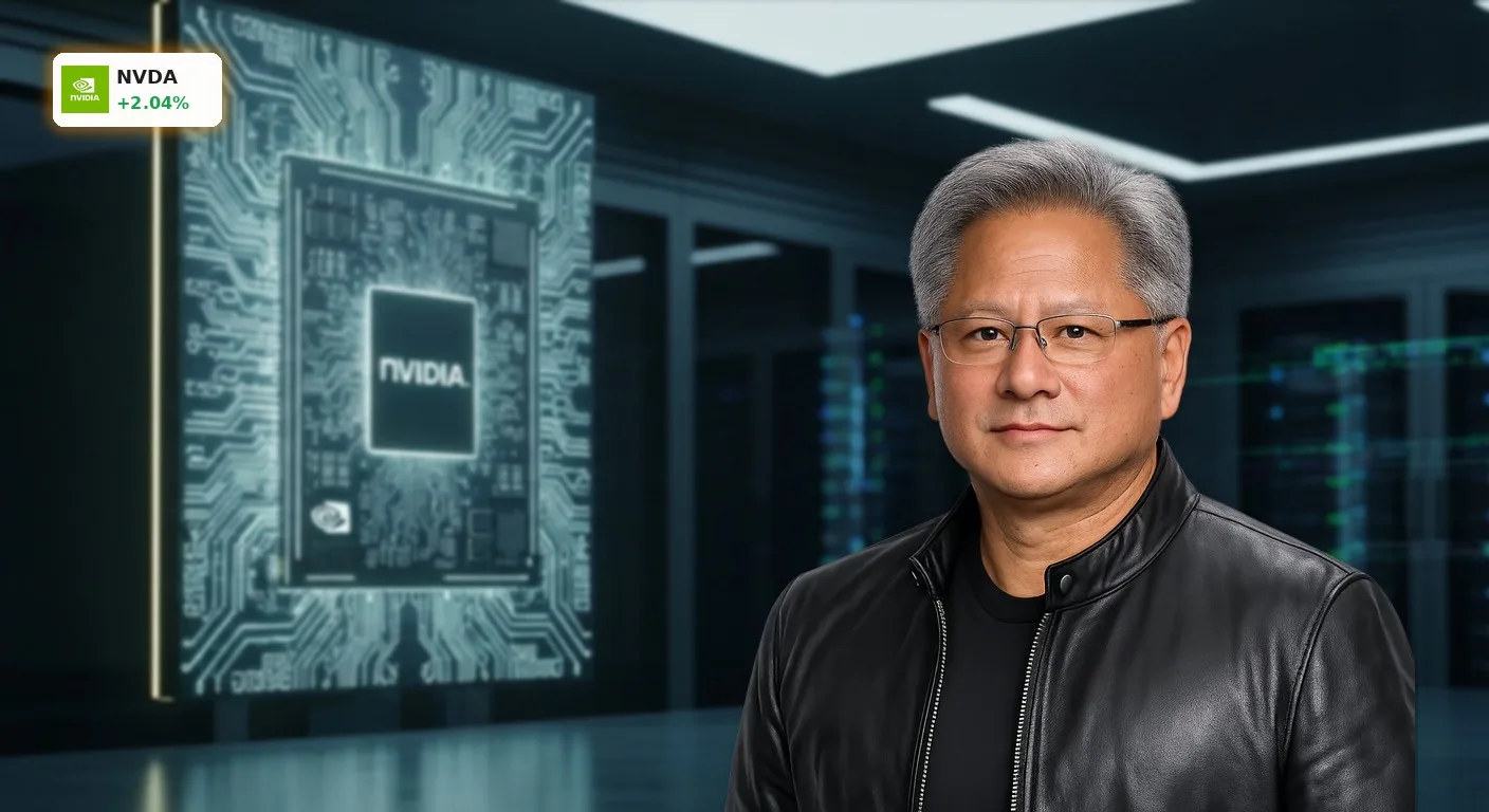 NVIDIA KI-Boom: Aktie steigt 2.0% – Rekordjagd geht weiter 3 Detailaufnahme eines leuchtenden NVIDIA KI-Prozessorchips, der den NVIDIA KI-Boom symbolisiert.