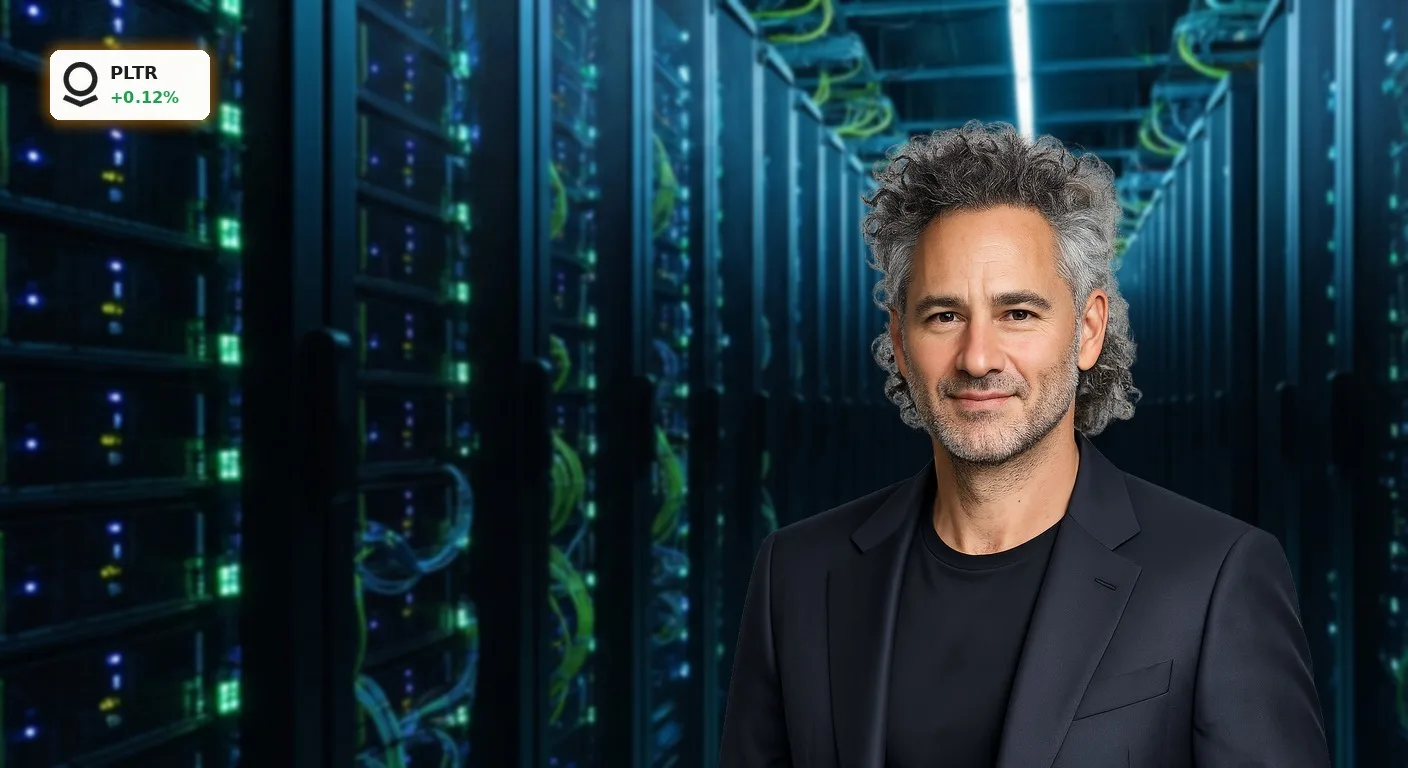 Palantir Gruendungsgeschichte: Die Milliarden-Chance, die Garry Tan verpasste 3 Ein hochmodernes Rechenzentrum mit leuchtenden Server-Racks, symbolisiert die technologische Basis der Palantir Gruendungsgeschichte.