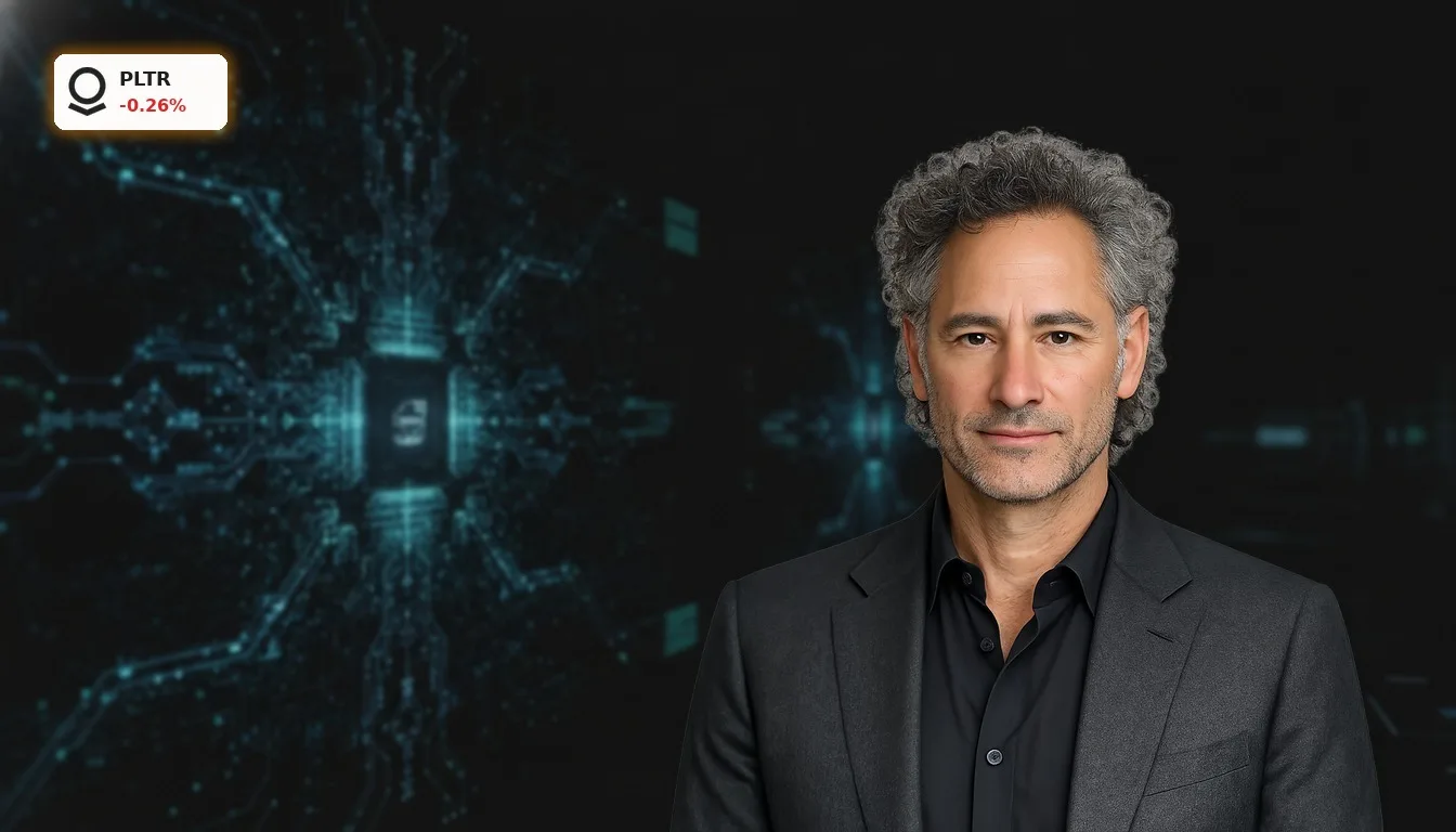 Palantir Wachstum: Trotz FAA-Vertragsverlust – 93% Umsatz-Boom im Q2 3 Abstrakte digitale Schnittstelle einer KI-Plattform, die Palantir Wachstum durch Datenanalyse symbolisiert.
