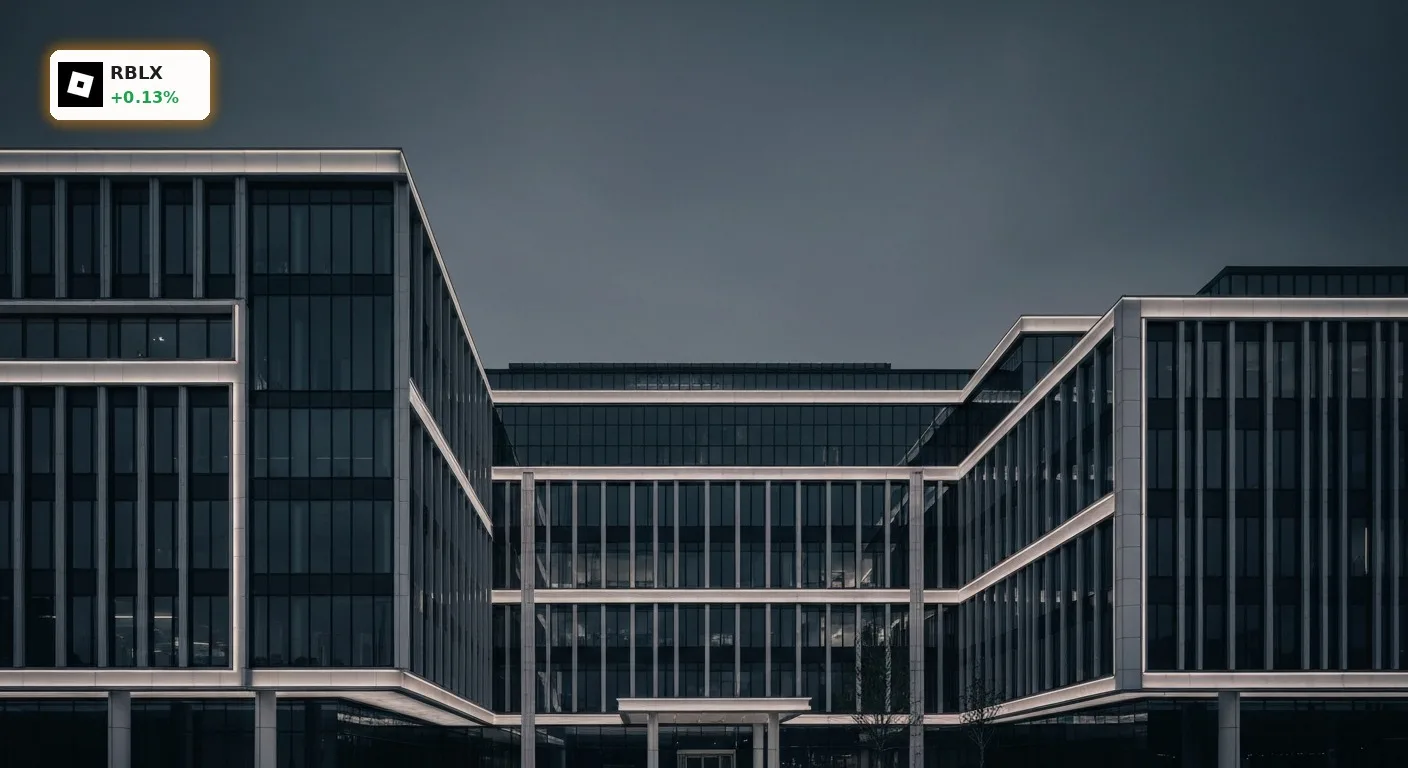 Roblox Firmensitz nach Nevada verlegt: Was bedeutet das für Aktionäre? 6 Modernes, beleuchtetes Roblox Firmensitz-Gebäude in der Dämmerung, architektonisch beeindruckend.