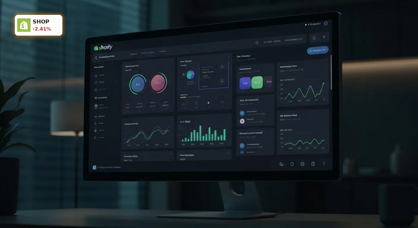 Shopify Quartal: KI-Boom treibt Umsatz, Aktie verliert 2.4% 6 Modernes E-Commerce-Dashboard von Shopify, das KI-gesteuerte Analysen und Umsatzwachstum im Shopify Quartal darstellt.