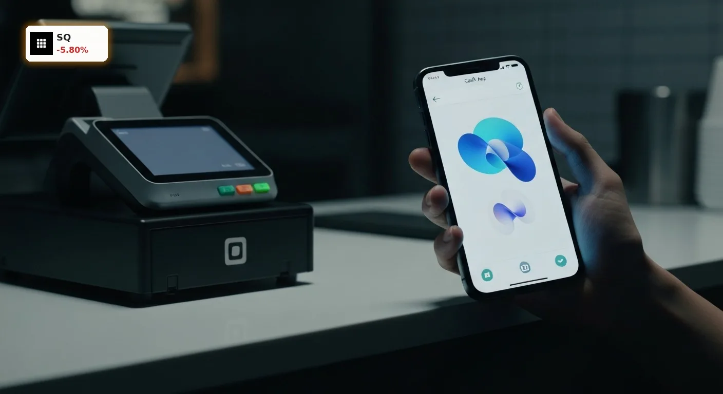 Block Quartal: -5.8% trotz starker Zahlen und Google-Partnerschaft 5 Smartphone mit Cash App Oberfläche und Square Terminal, symbolisiert das starke Block Quartal.