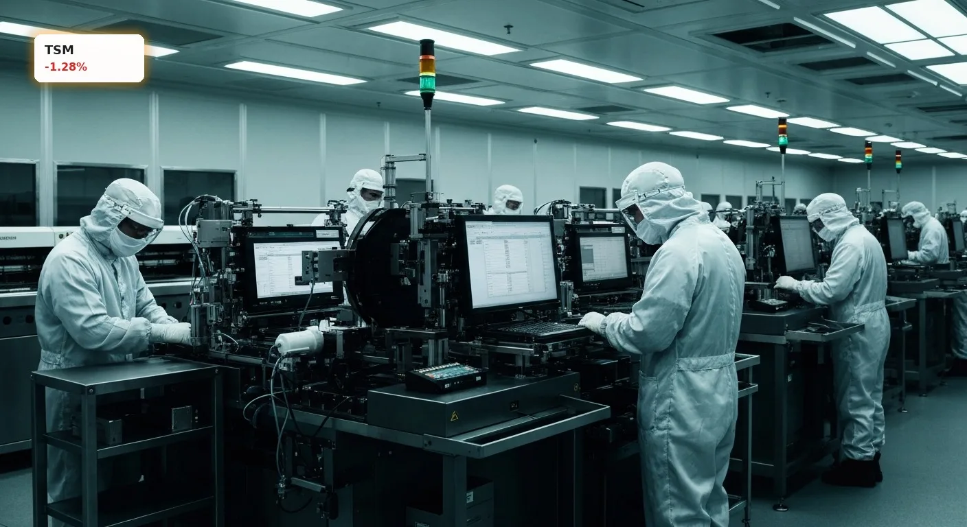 TSMC Anteilsverkauf: Großinvestoren reduzieren ihre Beteiligungen 3 Techniker im Reinraum bei der Fertigung von Halbleitern, symbolisiert den TSMC Anteilsverkauf und die Chipindustrie.