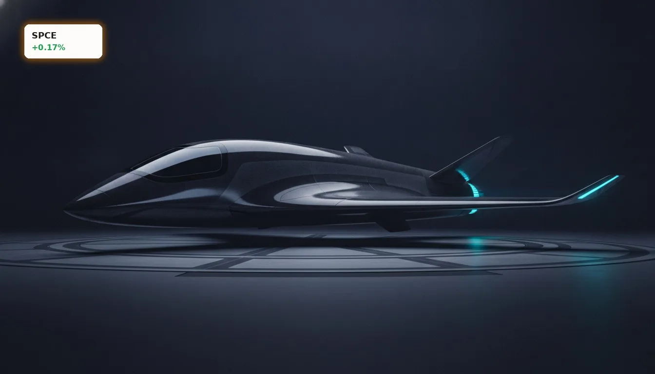 Virgin Galactic Aktie: -104 Millionen $ Verlust schockt Anleger 3 Futuristisches Virgin Galactic Raumflugzeug im Studio, symbolisiert die Virgin Galactic Aktie.
