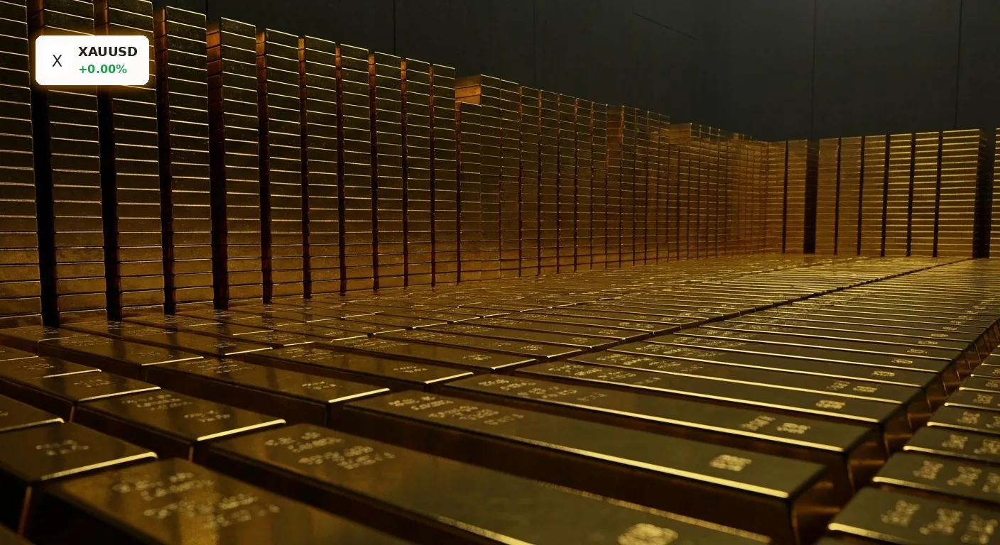Gold Markt im Fokus: Geopolitik, Inflation und Zentralbanken treiben den Edelmetallpreis 3 Gleißende Goldbarren in einem dunklen Tresor, symbolisierend die Stärke des Gold Marktes.