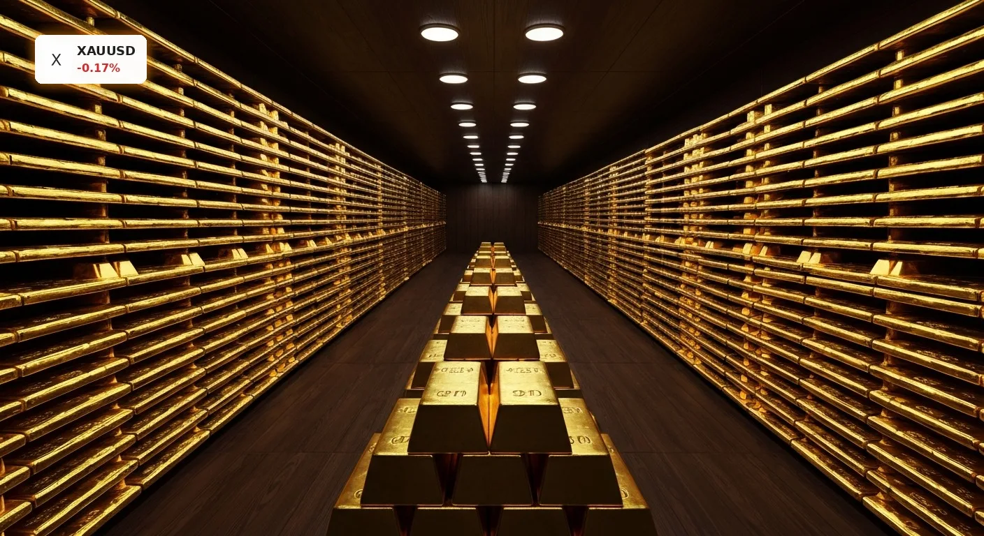 Gold Rally: Warum der aktuelle Preisanstieg mehr als Spekulation ist 4 Ein Tresorraum gefüllt mit gestapelten, glänzenden Goldbarren symbolisiert die aktuelle Gold Rally.
