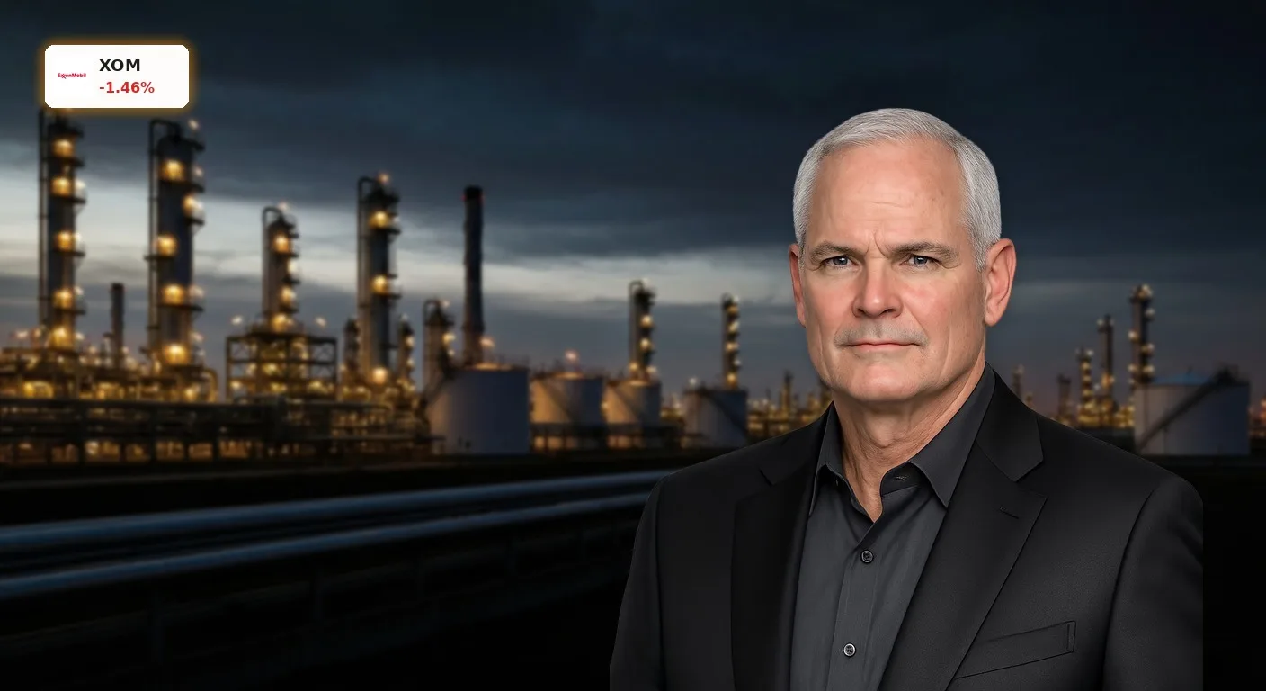 Exxon Mobil Kritik: Trump attackiert Ölriesen wegen Rekordgewinnen 6 Ölraffinerie bei Sonnenuntergang, beleuchtet von industriellen Lichtern, symbolisiert Exxon Mobil Kritik und hohe Gewinne.