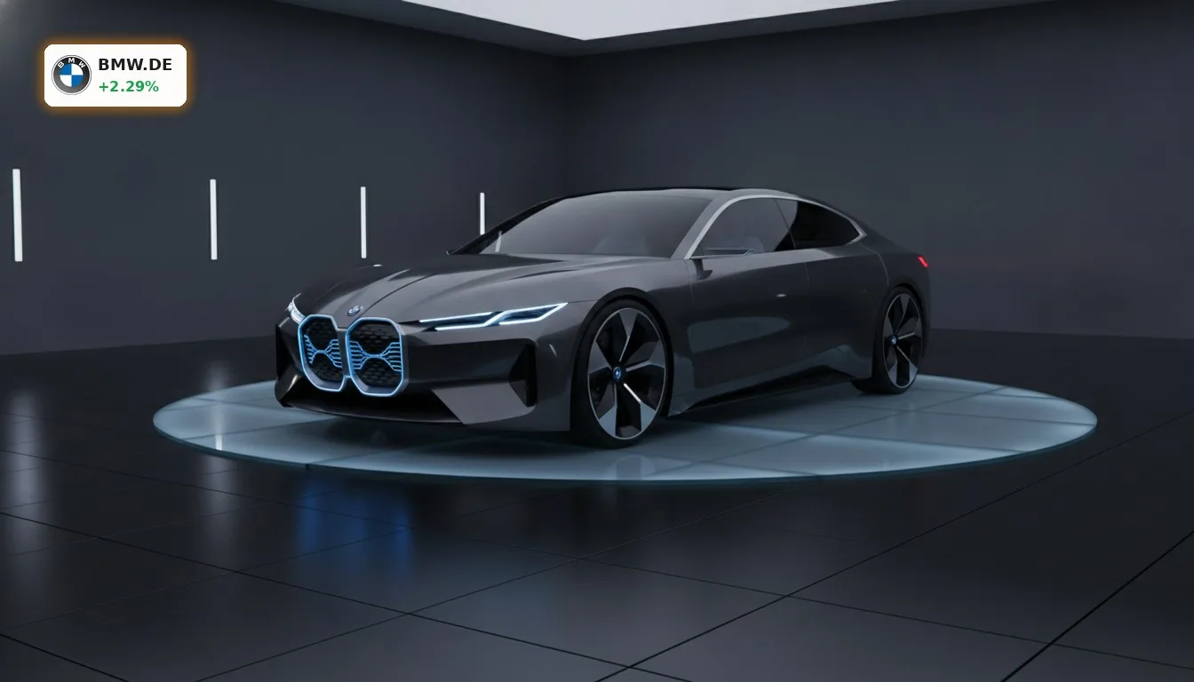 BMW Strategie: Kapitalmarkttag skizziert Weg zu höheren Margen und mehr Effizienz 4 Futuristisches BMW Elektroauto in einem hochmodernen Designstudio, das die BMW Strategie für Innovation und Effizienz symbolisiert.
