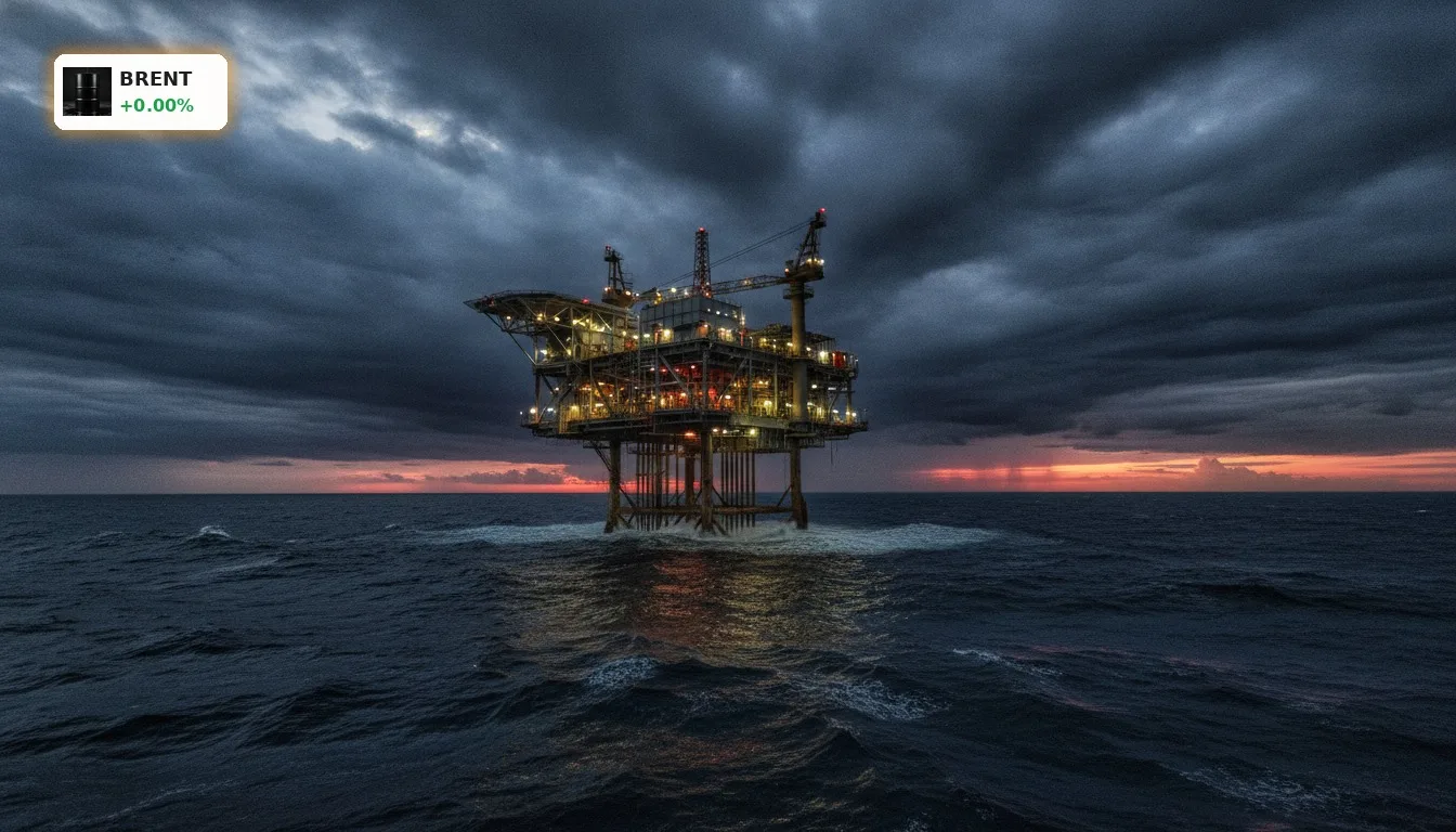 Brent Ölpreis bei $109: Geopolitische Spannungen befeuern Inflation 3 Offshore-Ölplattform bei Sonnenuntergang, symbolisiert die globale Ölförderung und den Brent Ölpreis.