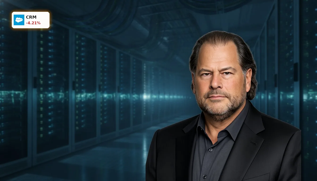 Salesforce Quartal: Aktie -4.2% trotz KI-Boom und Rekordgewinn 3 Serverraum mit leuchtenden Servern und Datenflüssen, symbolisiert digitale Transformation und Salesforce Quartal.