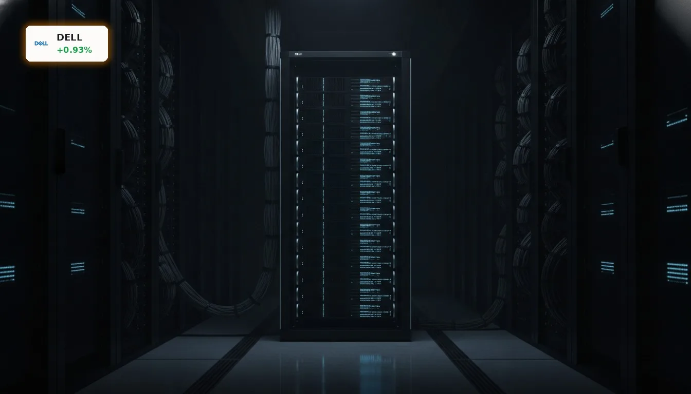 Dell KI: Aktie steigt um 0,93% trotz Verkaufsankündigungen – Cramer sieht Boom 4 Modernes Rechenzentrum mit leuchtenden Server-Racks, die Dell KI-Infrastruktur für neuronale Netze symbolisieren.