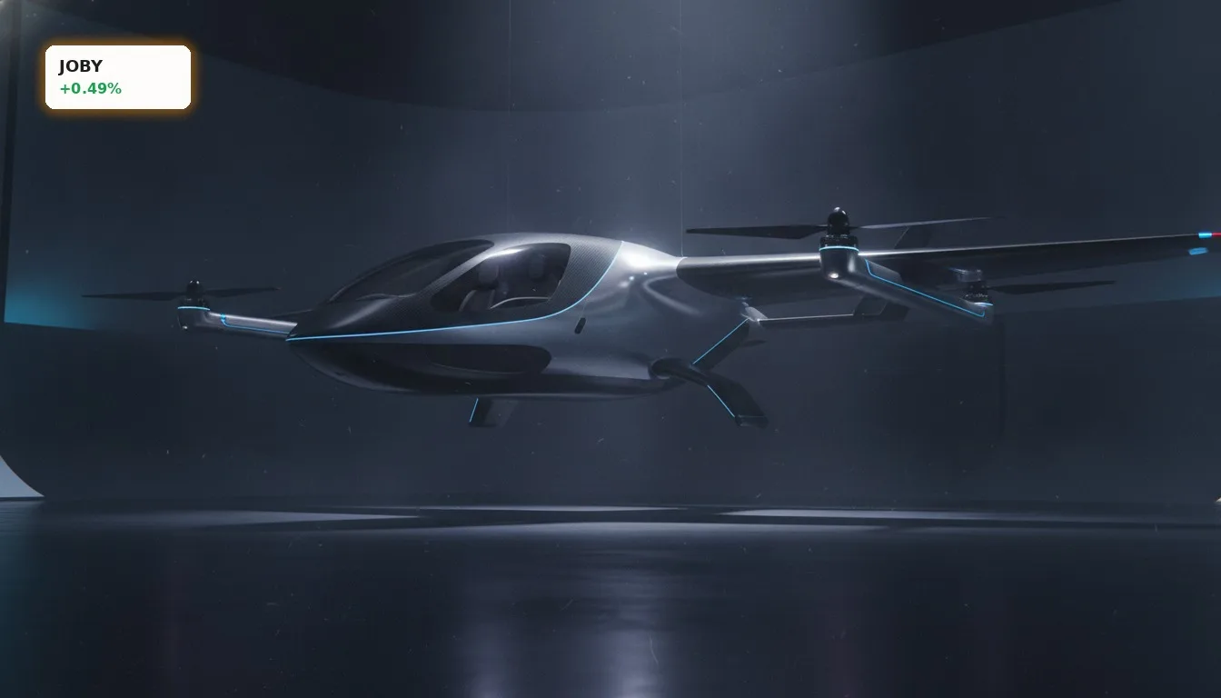 Futuristisches eVTOL-Flugzeug von Joby Aviation, das den Joby Aviation Sektor repräsentiert.