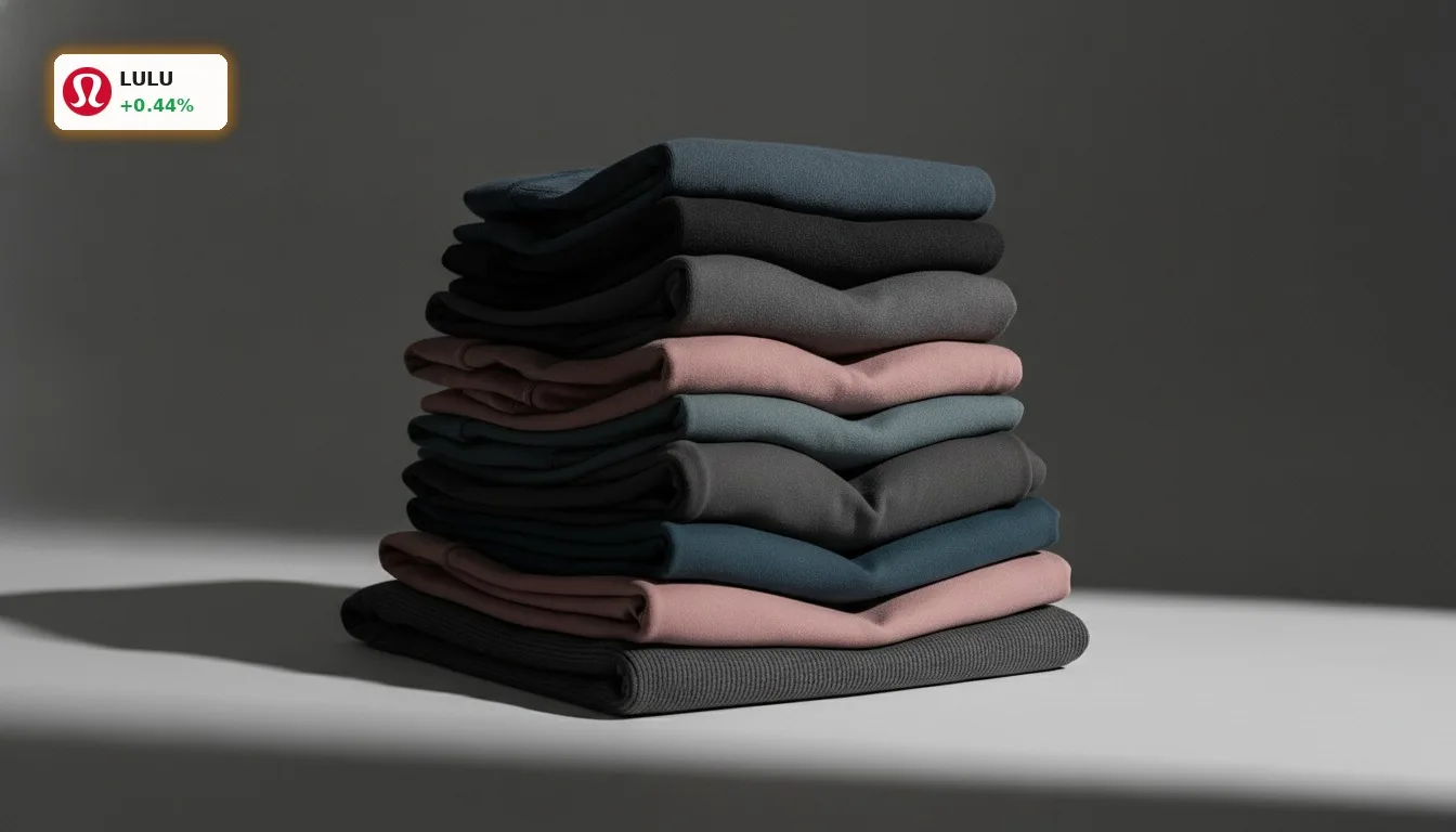 Lululemon Ausblick: Zweite Gewinnwarnung schockt Anleger 3 Gestapelte Lululemon Yogabekleidung in dezenten Farben, die den Kern des Lululemon Ausblick-Geschäfts symbolisiert.