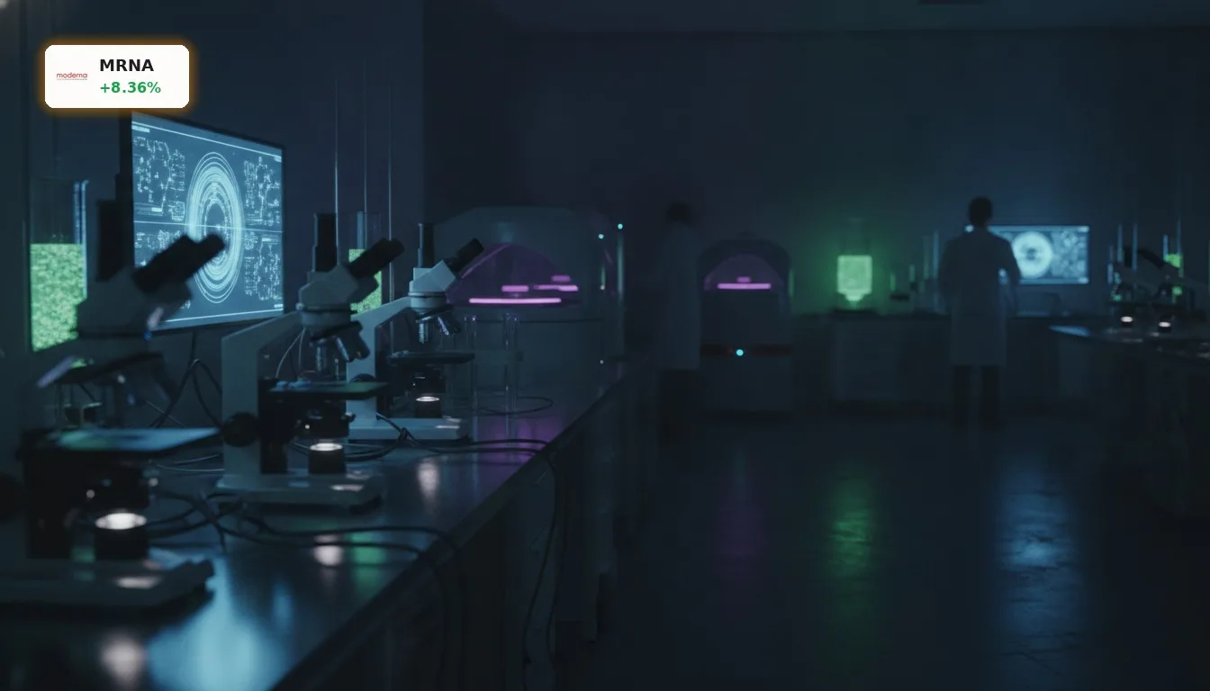 Moderna Krebsimpfstoff: Aktie steigt um 8.4% ohne frische Nachrichten 3 Moderne biotechnologische Forschung im Laborumfeld für die Entwicklung von Moderna Krebsimpfstoff.