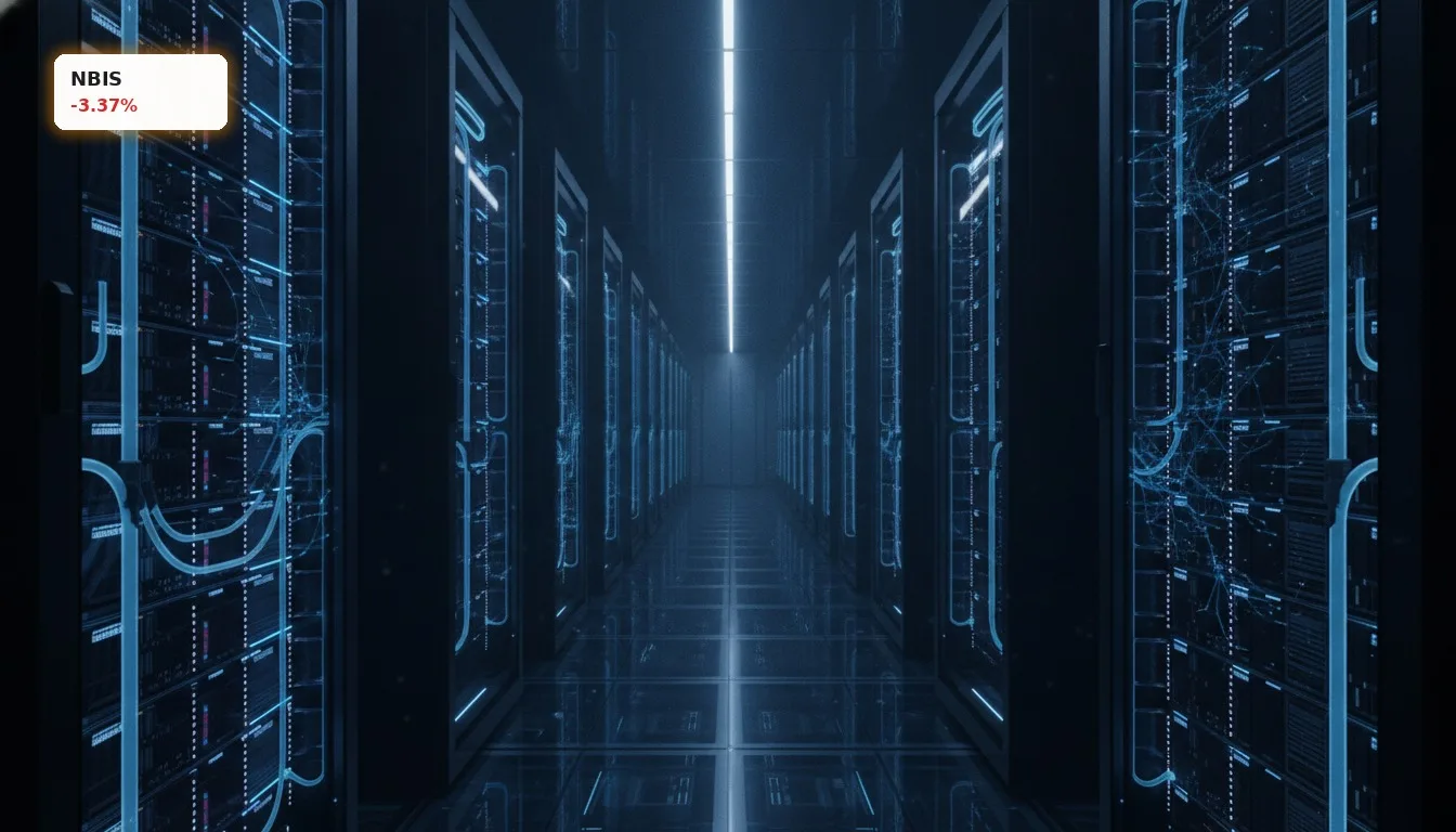 Nebius Group KI: -3.4% Schock trotz 454% Umsatz-Boom im Q2 2026 3 Serverraum mit leuchtenden KI-Serverracks und GPU-Clustern, die die Infrastruktur der Nebius Group KI darstellen.
