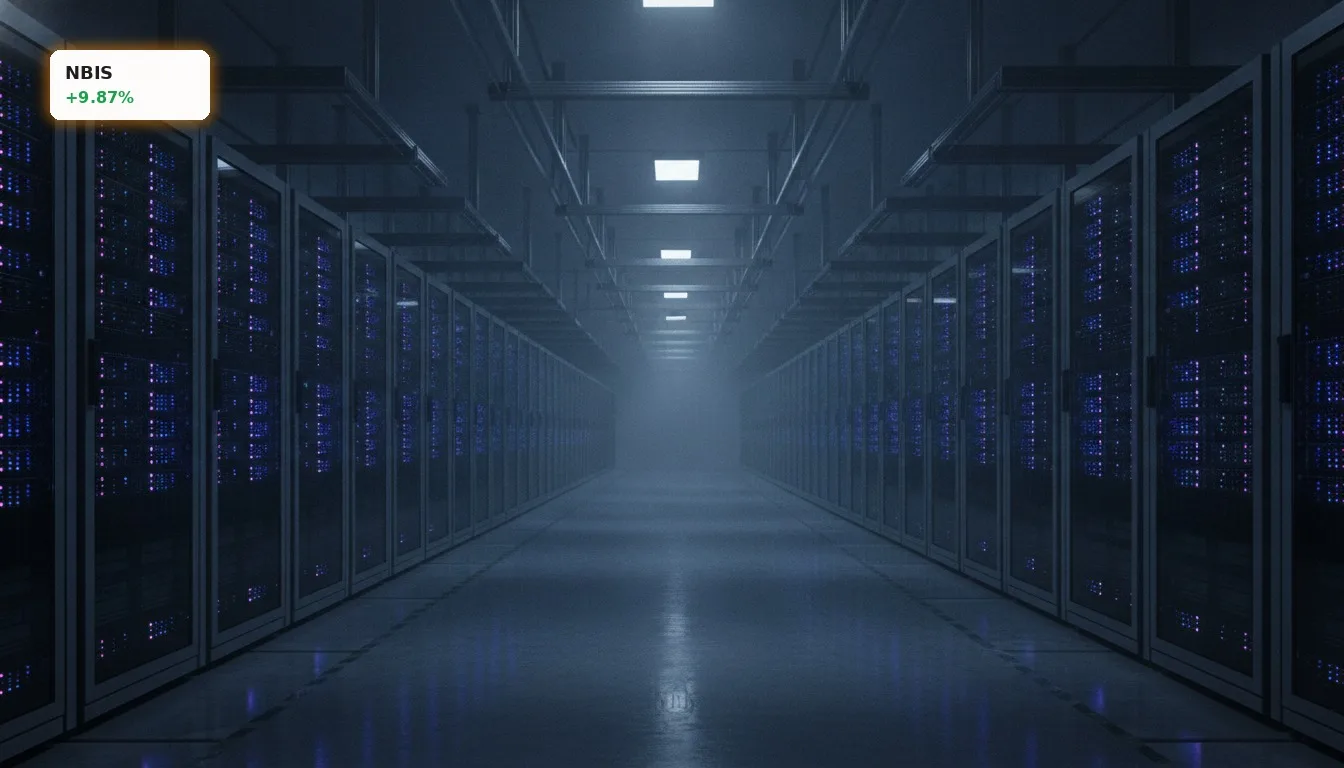 Nebius Partnerschaft: Palantir-Deal treibt Aktie um 9.9% in den KI-Boom 4 Futuristisches Rechenzentrum mit leuchtenden Server-Racks für die Nebius Partnerschaft und KI-Infrastruktur.