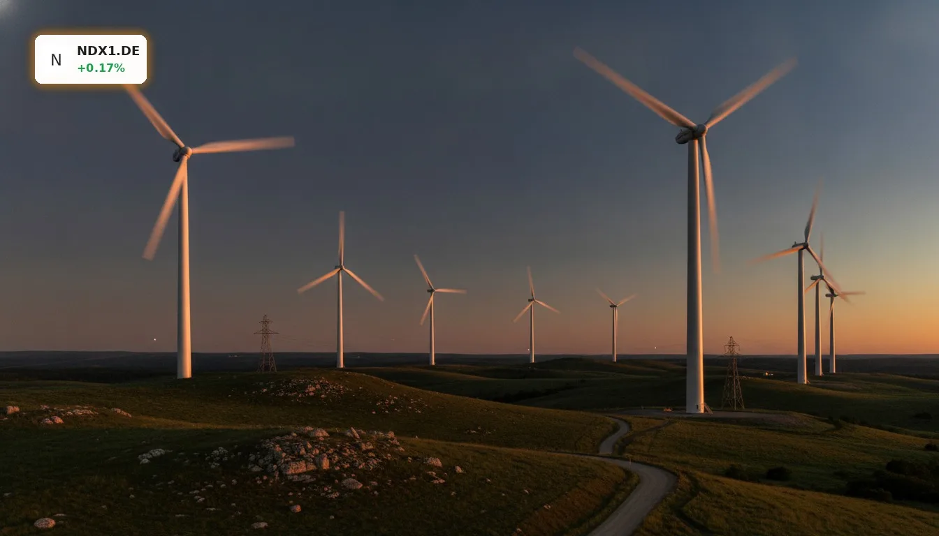 Nordex Stimmrechtsmitteilung: EEG 2027 schafft neue Chance 5 Moderne Windkraftanlagen bei Sonnenuntergang, symbolisieren die deutsche Windenergie und die Nordex Stimmrechtsmitteilung.