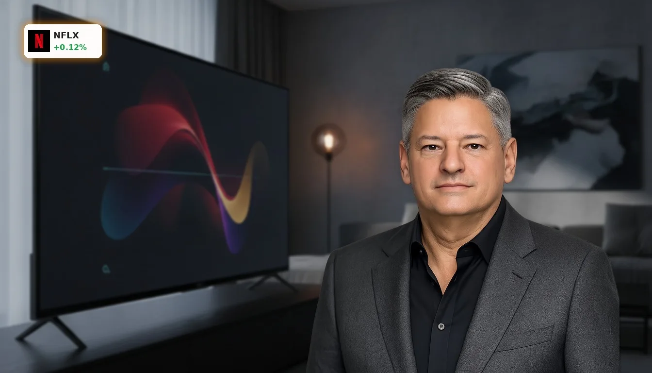 Netflix Director Verkauf: Richard Barton plant Veräußerung von 720 Aktien 5 Moderner Smart-TV mit Streaming-Dienst-Interface, der den Kontext des Netflix Director Verkauf darstellt.