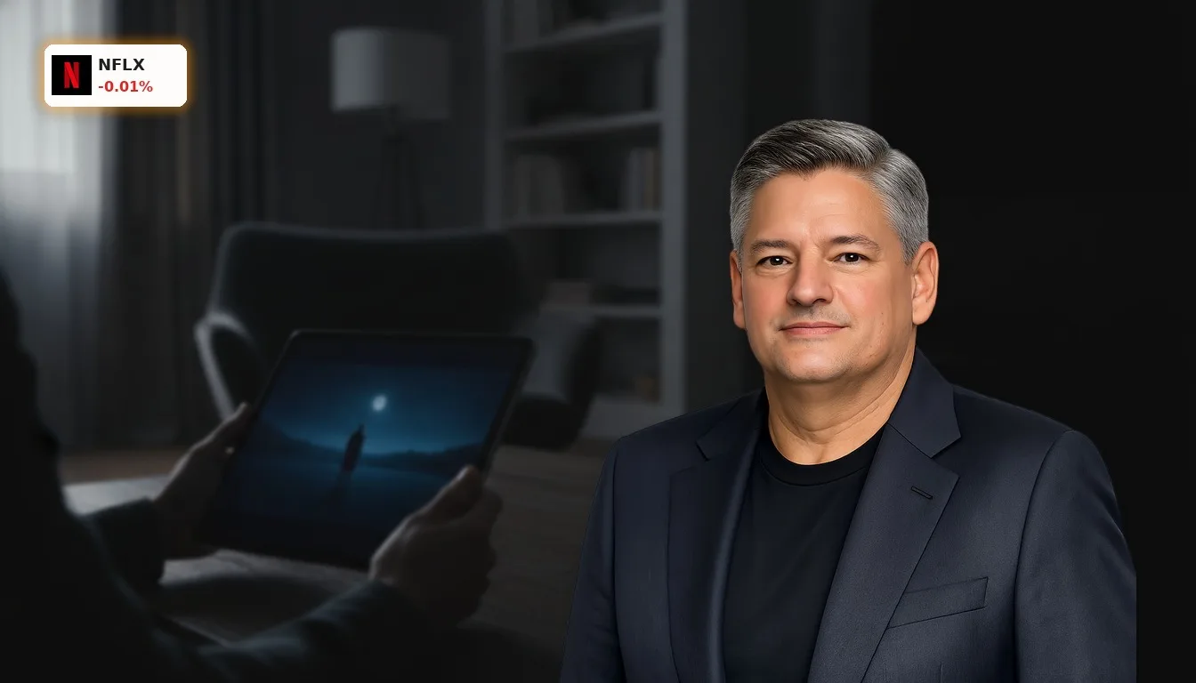 Nahaufnahme eines Tablets, das die Netflix-Oberfläche anzeigt, um die Netflix Transaktion zu symbolisieren.