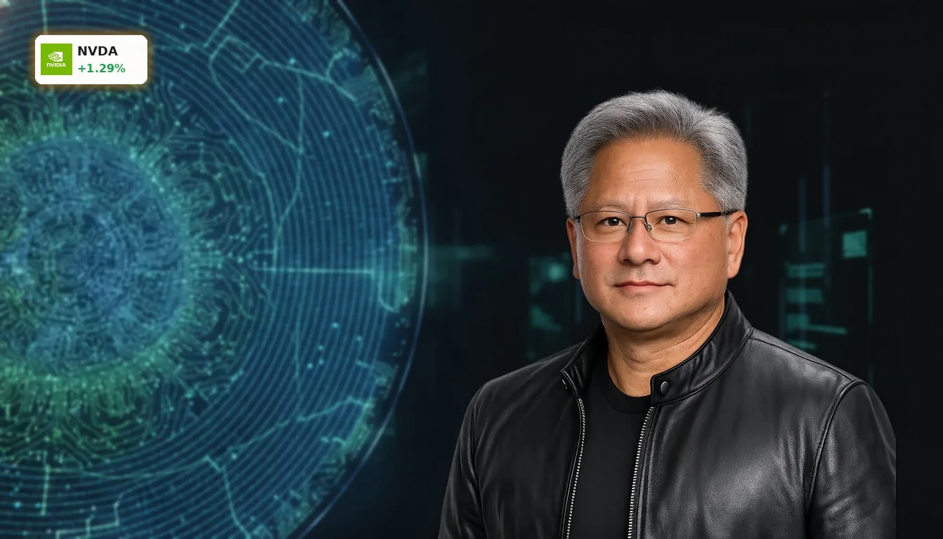 NVIDIA Prognose: Jensen Huangs Chip-Ansage treibt Aktie um 5,2% 4 Nahaufnahme eines leuchtenden Silizium-Wafers mit komplexen Schaltkreisen, symbolisch für die NVIDIA Prognose und Chip-Technologie.