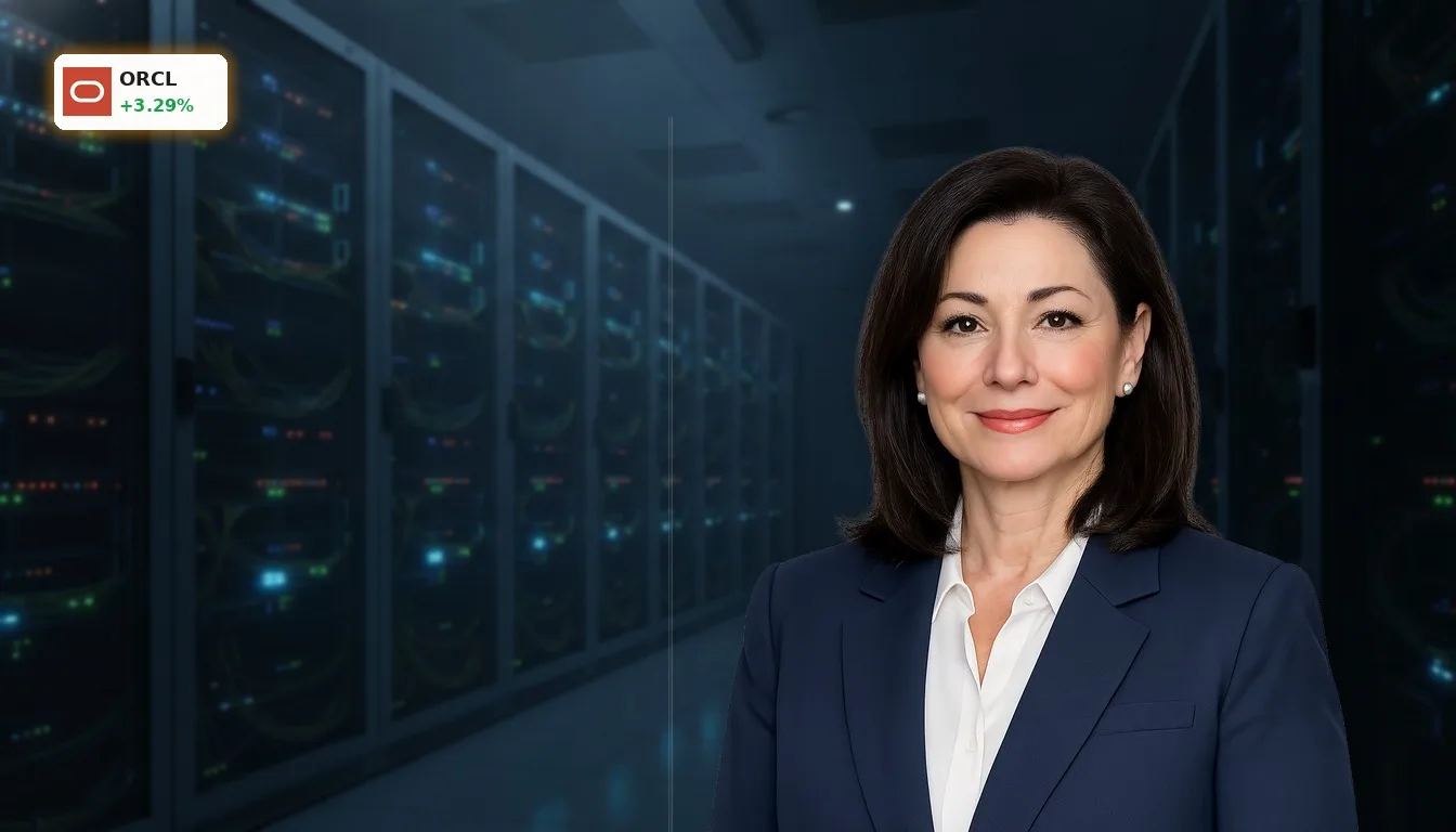 Oracle Quartalszahlen: Aktie steigt um 3,3% dank KI-Boom und Rekordaufträgen 5 Modernes Rechenzentrum mit leuchtenden Server-Racks, symbolisiert das Cloud-Wachstum bei Oracle Quartalszahlen.