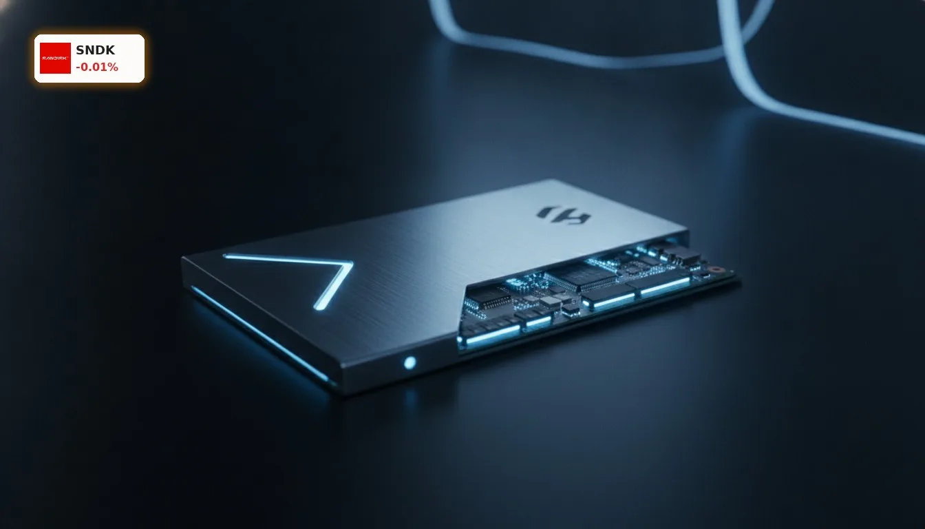 SanDisk SSD oder Flash-Speicherchip, der die Technologie hinter dem SanDisk Insider-Verkauf symbolisiert.