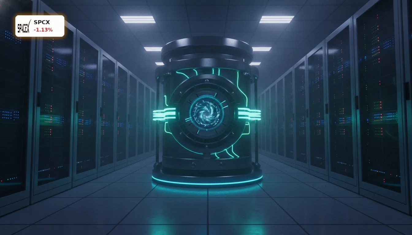 SpaceX Energieerzeugung: Elon Musks 1 Mrd. $ Game Changer für KI 3 Futuristische Gasturbine in einem hochmodernen Rechenzentrum für SpaceX Energieerzeugung.