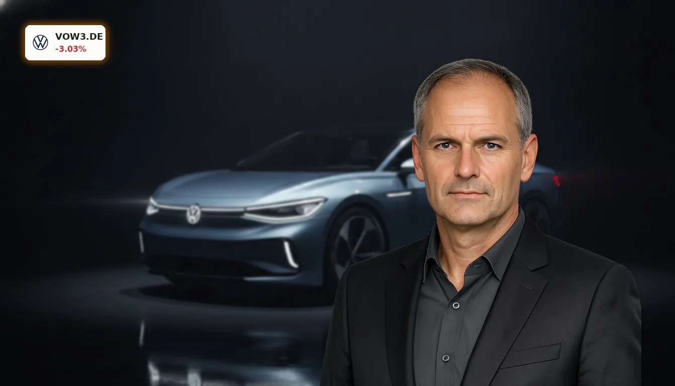 Volkswagen Überprüfungsgespräch: Radikaler Sparkurs und Aktie unter Druck 7 Modernes Volkswagen Elektrofahrzeug im Studio, symbolisiert Herausforderungen im Volkswagen Überprüfungsgespräch.