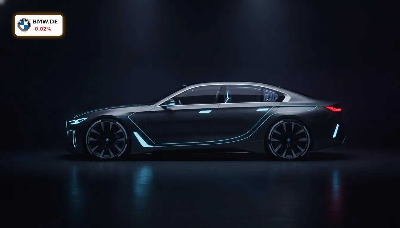 BMW KI Stellenabbau: Konzern strafft Führung und wechselt Modelle 4 Futuristisches BMW Elektroauto, dessen Design die Integration von KI und technologischer Innovation symbolisiert, im Studio.