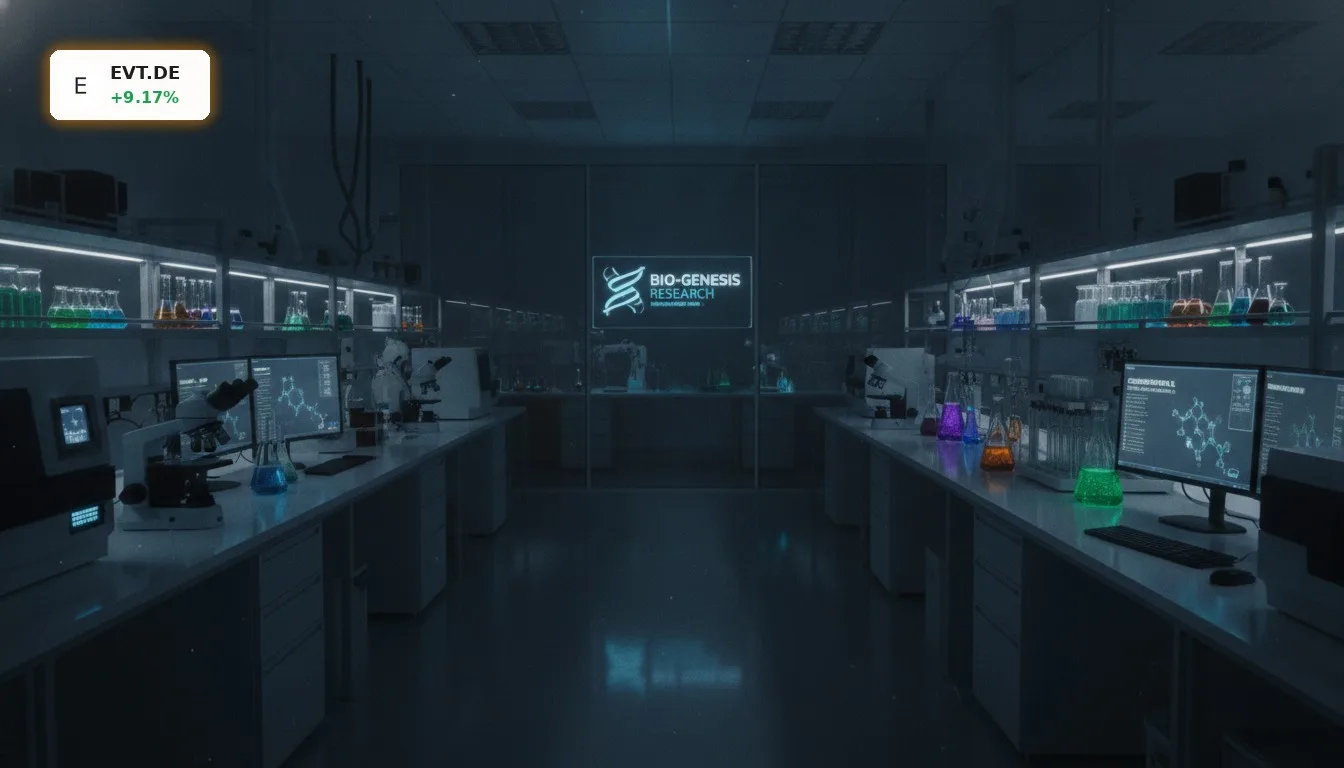 Evotec Aktie: Neunmonatszahlen überraschen, Kurs steigt um 9,2 Prozent 3 Modernes pharmazeutisches Forschungslabor mit High-Tech-Geräten, symbolisiert die Innovation der Evotec Aktie.